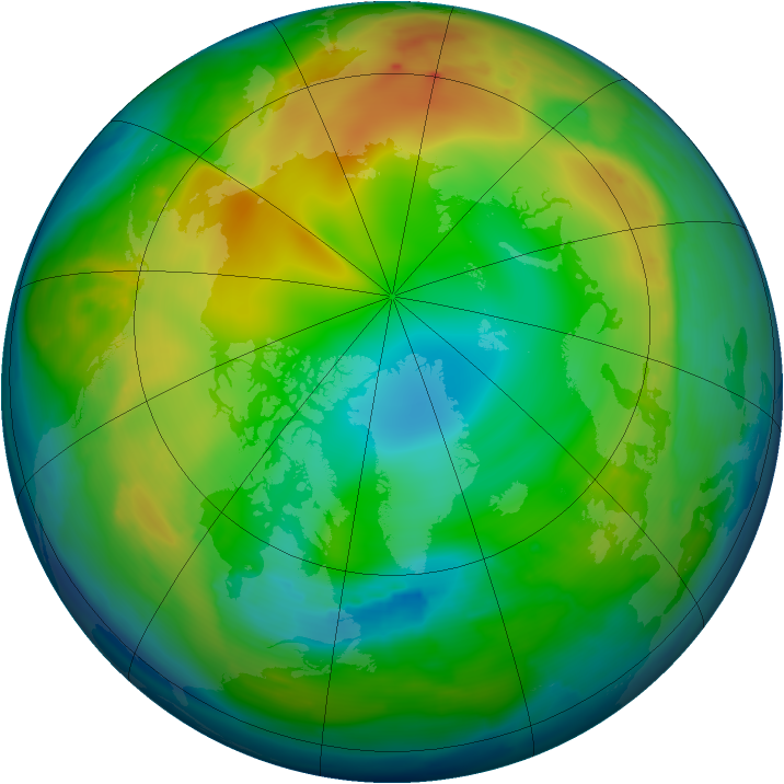 Arctic ozone map for 23 December 2010